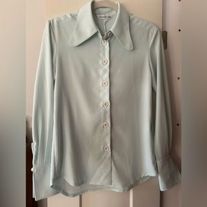 Frankie Shop The Open Concept Mint Green 70’s blouse Size Small